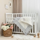 Paturica bebe din satin si tesatura minky Classic Gri (1)